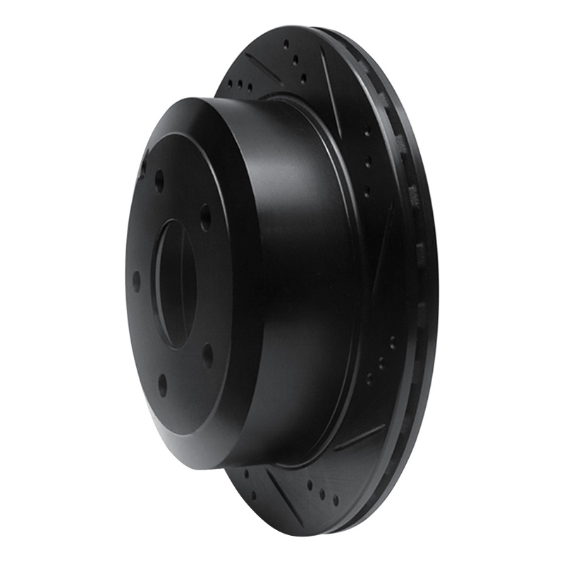 Pontiac GTO Brake Rotor (1) - Rear Right - R1 Concepts - Drilled & Slotted - Black - `05-`06